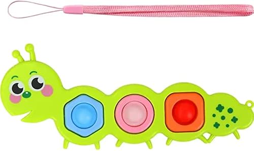 Pop Fidget Toys Push Bubble Pop Keychain Toys Caterpillar Shape Fidget Toy Mini Stress Relief Hand Toys Hard Shell Toy Cheap for Kids and Adults