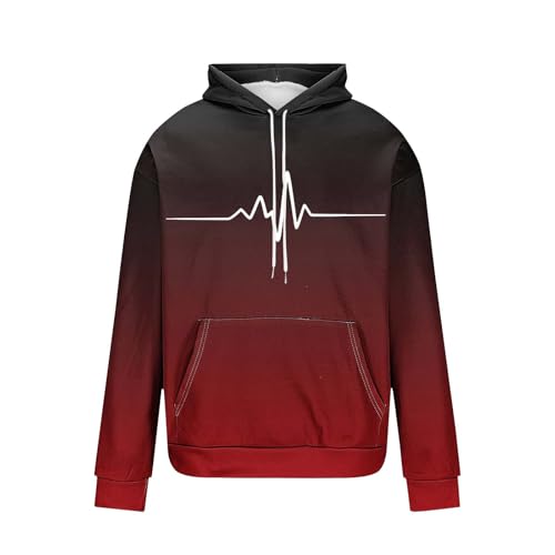 Graphic Hoodies Mens Stylish Gradient Print Drawstring Sweatshirt Loose Fit Comfy Casual Fall Clothes with Pockets4