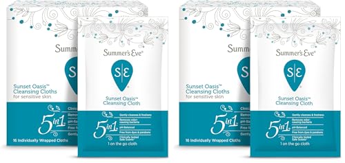 Summer's Eve Cleansing Wipes, Sunset Oasis, 16 count (Pack of 2)