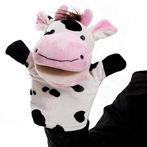 Animal Hand Puppets Set Of 2 By Betterline - Premium Quality, 9.5 Inches Soft Plush Hand Puppets For Kids- Perfect For Storytelling, Teaching, Preschool, Role-Play Toy Puppets (Cow And Sheep) #TOP1