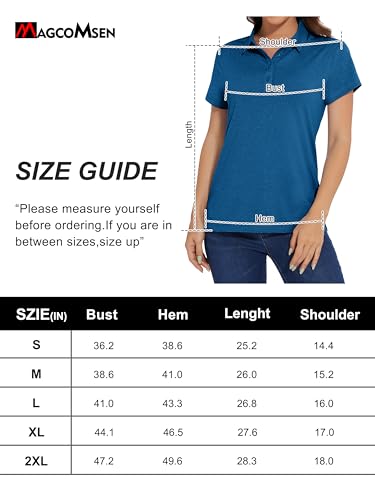 Magcomsen MCS-C22W692-457-MEDIUM BLUE-L Women'S T Shirts Hiking Polo Shirts Upf 50+ Uv Protection Spf Shirt Quick Dry Lightweight Sportswear Tops Medium Blue,M thumb #6