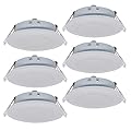 Facon 4.5Inch LED RV Puck Light, DLFST4-008, Full Aluminum Recessed LED Ceiling Lights, 12V Interior Light for RV Motor-Homes Camper Caravan Trailer Boat (Pack of 6)