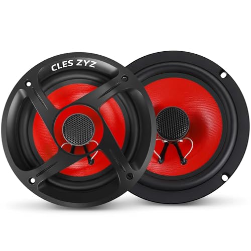 6.5‑Inch Car Coaxial Speakers, 800W Max Power, 200W RMS, 4 Ohm, 90dB Sensitivity, 6.5 Speakers with Glass Fiber Cone for Delivering Hi‑Fi Sound, Ideal Audio Upgrade for New & Used Cars (Pair)