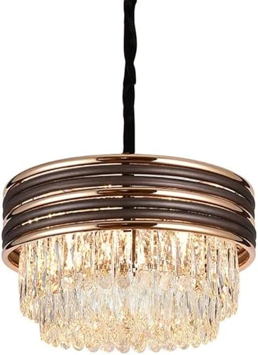 Plafonnier moderne cristal à 2 niveaux CFWSHJ avec 6 lumières pour salon