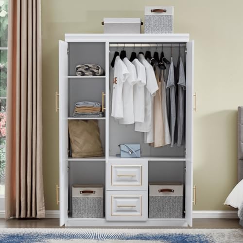 Wardrobe-Closet-Armoire-Wardrobe-Closet-with-Doors-Wardrobe-Cabinet-with-Drawers-Bedroom-Armoires-with-Hanging-Rod-Closet-Cabinet-with-Door-Handle-for-Bedroom473-W-x-205-D-x-71-H Wardrobe Closet Armoire Wardrobe Closet with Doors Wardrobe Cabinet with Drawers Bedroom Armoires with Hanging Rod Closet Cabinet with Door Handle for Bedroom473 W x 205 D x 71 H
