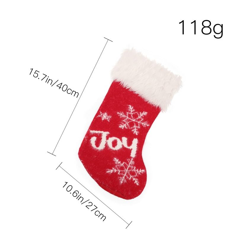 6 Stück Weihnachtsstrümpf für Kamin, Nikolausstiefel zum Befüllen Nikolaussocken Weihnachtsbaum Dekoration mit Schneeflocken Nikolausstrumpf Weihnachtsdekoration für Weihnachtsbaum,Wand, Treppe