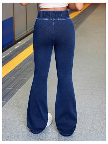 GORGLITTER Girl's Flare Jeans Crossover Stretchy Denim Pants Bootcut Bell Bottoms Cute Yoga Pants3