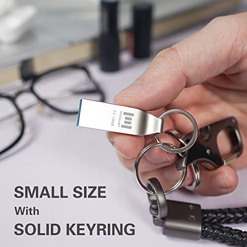 Mosdart 128Gb Usb 3.0 Flash Drive Metal Keychain Zip Drive Up To 90Mb/S Fast Speed Usb3.0 Thumb Drive,128 Gb Waterproof Jump Drive Usb Memory Stick,Silver #TOP1