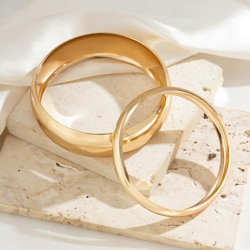 Image of Long tiantian Gold Bangles for Women Bangle Bracelets Chunky Bangles Bracelets Non Tarnish Gold /Silver Bracelet for Women Trendy Jewelry Gifts