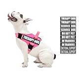 Therapy Dog Vest & 10 Patches Set, Bestalk Reflective Service Dog in Training Vest, No Pull Emotional Support Dog Harness for Small Medium Large Dogs
