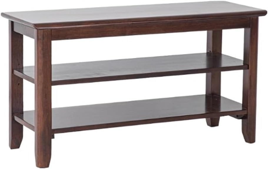 Banc à chaussures en bois pour entrée avec étagère de rangement intégrée
