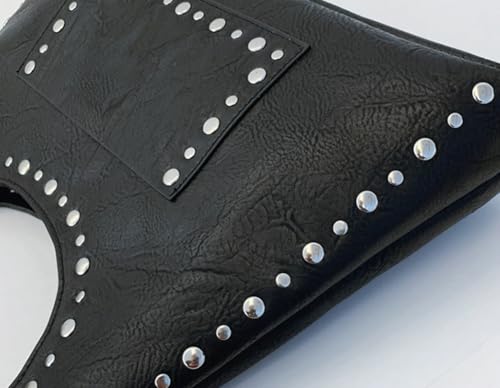 Image of Molodo PU Leather Hobo Bag for Women Vintage Studded Tote Bag Handbag Trendy Shoulder Bag Punk Streetwear Handbag Purse
