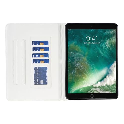 Étui portefeuille cuir iPad 5e génération 2017 blanc chic à clapet - 4