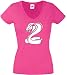 Produktbild JINTORA T-Shirt - Shirt Frau Pink - V-Ausschnitt - Größe XL - Kobra - JDM/Die Cut - für Party Fasching Karneval Arbeit Sport