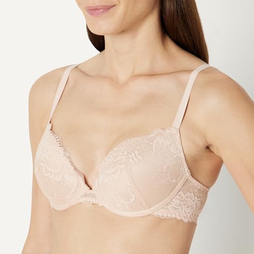Image of Amazon Essentials Women's Padded Underwire Lace Push-Up Bra, Pack of 2