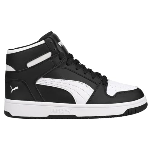 PUMA Mens Rebound Layup Wide High Sneakers Shoes Casual - Black, White - Size 6 M