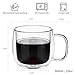 Unbreakable Double Walled Glass Coffee Mugs 10 fl oz, Borosilicate Glass, Insulated Coffee Mugs Set of 4, Microwave & Refrigerator Safe