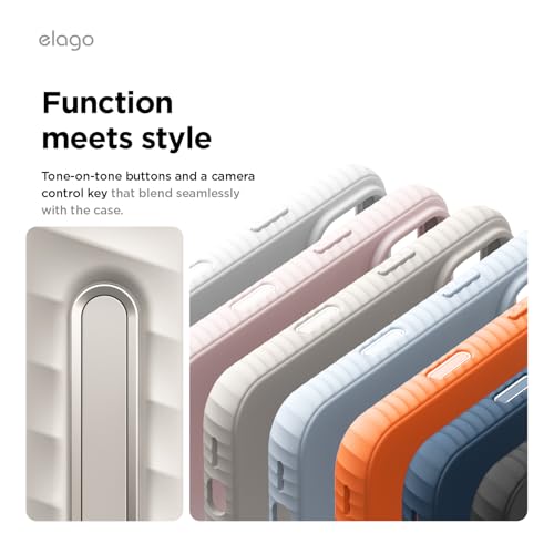 Image of elago Magnetic Ridge for iPhone 17 Pro Case, Premium Magnetic Silicone Case, Compatible with MagSafe, Liquid Silicone Material, Protective Cover, Shockproof, Slim Phone, 6.3 inch (Stone)