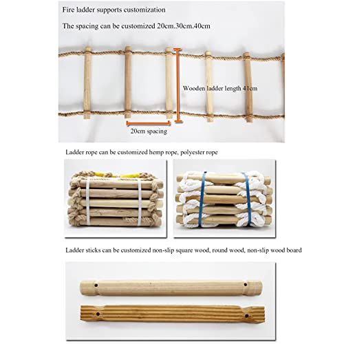 Dmuniz Ladders,Fire Escape Rope Ladder, Emergency Fire Safety Evacuation Ladder For Children And Adults With Hooks And Buckles, Nylon Ladder Climbing Ladder/3M #TOP1