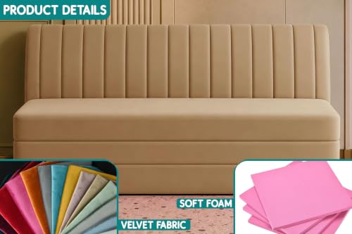 Image of Los Angeles Modern Velvet 3-Seater Sofa Cum Bed, Multipurpose Convertible Sleeper Couch Sofa for Living Room, Bedroom & Office- Golden Color