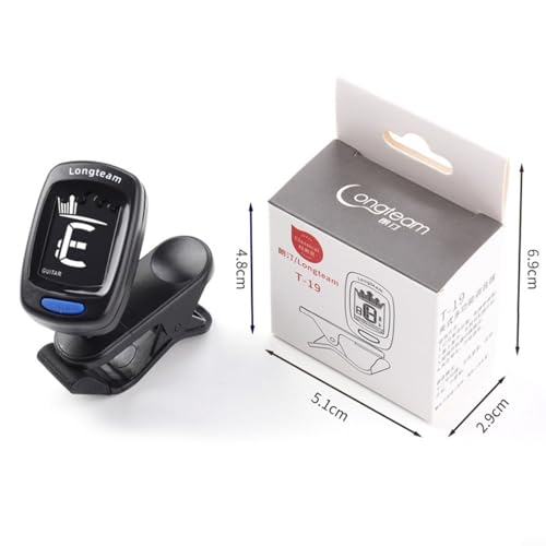 HEIBTENY Accordeur de guitare à clipser pour guitare acoustique, basse, ukulélé avec batterie T-19 – Noir - Les Beatles, Paul McCartney, John Lennon, RIngo Starr, George Harrison HEIBTENY Accordeur de guitare à clipser pour guitare acoustique, basse, ukulélé avec batterie T-19 - Noir – Image 5