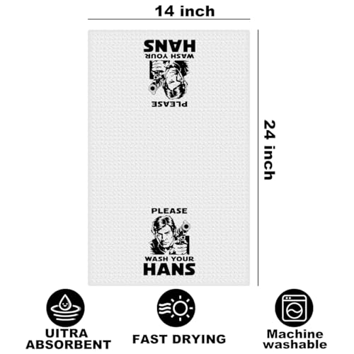 Image of Please Wash Your Hans Kitchen Towels 14x24 Inch, S Wars Dish Towel Waffle Weave Hand Cloth Tea Towel, Funny Kitchen Accessories, Geek Home Kitchen Bathroom Decor, Housewarming Gifts