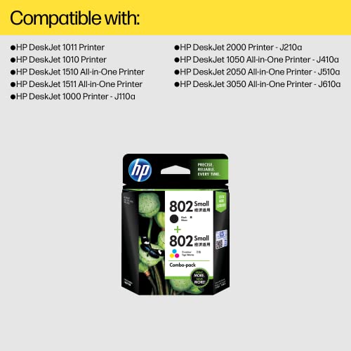 Image of HP CR312AA 802 Tri-Color Ink Small Cartridges