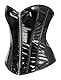 KUOSE Damen Body Shaper Dessous Gothic PVC Kunstleder Corsage Mieder Top Schwarz