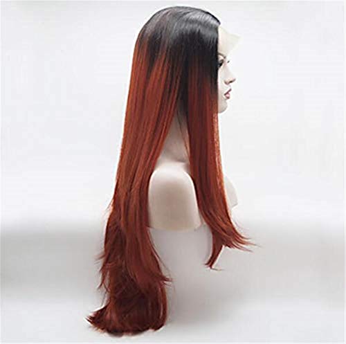 Perruque synthétique résistante à la chaleur cheveux longs raides aspect naturel
