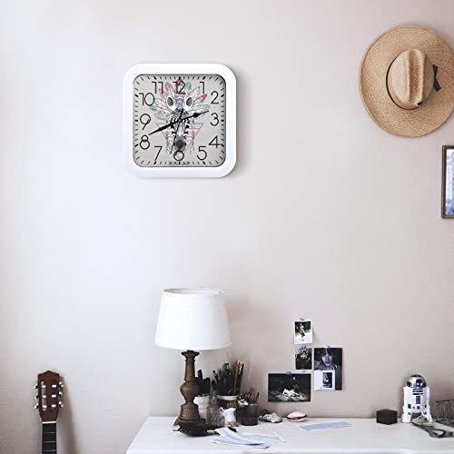 Pendule murale cheval ethnique moderne horloge silencieuse maison 26cm - 7