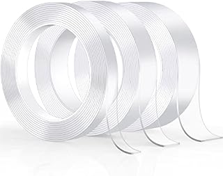 9M Double Sided Tape Heavy Duty, Strong Double Sided Sticky Tape, Self Adhesive Tape, Removable Traceless Clear Nano Tape for Kitchen, Party, Photos, Posters, Carpet, etc(3 Rolls, Total 30FT)