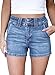 Astylish Womens Jean Shorts High Waisted Stretchy Denim Cowgirl Outfits with Trendy Fashion Slanted Pockets Beau Blue Size 10