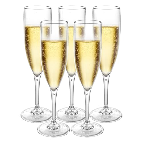 Copas de plástico para champán reutilizables irrompibles de 180 ml 2