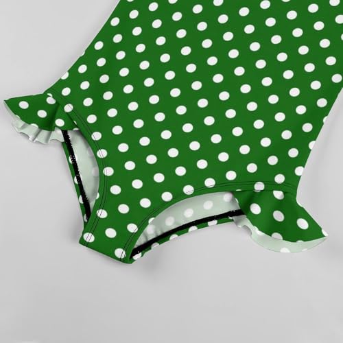 Image of Girls One Piece Swimsuit Polka Dots Ruffles Swimwear Bathing Suits 3-12 Years
