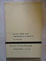 Blank Verse & Chronology in Milton 0813001692 Book Cover