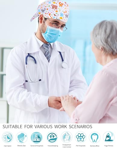 Image of Kousenpu Scrub Caps for Men, Adjustable Surgical Cap, Breathable Medical Hat for Doctors, Nurses & Healthcare Professionals