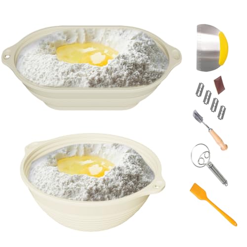 Cuenco para fermentación de pan completo, juego de 6 piezas con cepillo y raspador 2