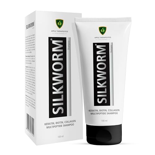 Image of APPLE THERAPEUTICS Silkworm Shampoo 100ml | Keratin Intensive Multi Peptide Anti Hair Fall Shampoo with Biotin & Collagen Conditioning Formula for Smooth & Silky Hair | for Women & Men