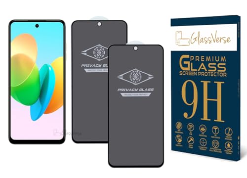 Image of GlassVerse Ultra Privacy Tempered Glass For Tecno Spark 20P (Pack Of 2) with Free Installation Kit. Edge To Edge. (In-Screen FingerPrint Lock will not work with the Privacy Guard) - 6.6 inch
