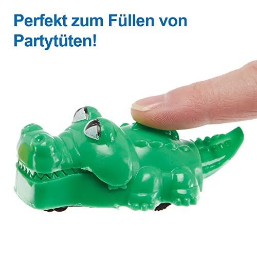 Baker Ross FX669 Krokodil-Rückzieh-Renner - 6er-Packung, Rennspielzeug für Kinderpartytüten