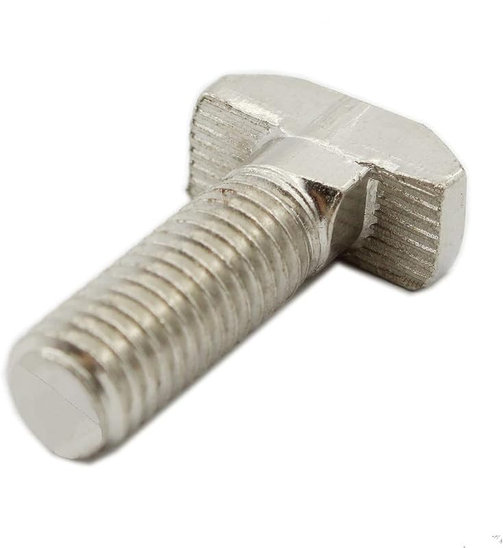 Image of M8*16-40Profiles(15pcs Thread T-Slot Drop-in Stud Sliding Screw Bolt,Silver Tone Carbon Steel Nickel Plated Hammer Head Bolt T Shape Screws for European Standard 30 /40 /45 Series Aluminum Profile