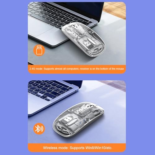 Mouse inalámbrico transparente con sensor de alta precisión para diseñadores 5