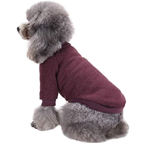 Image of fleece Pet Dog Classic Knitwear Sweater Warm Winter Puppy Pet Coat Soft Sweater Clothing for Small Dogs (XXS, Brown, 1 count)
