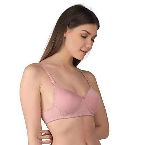 Image of Women's Cotton Blend Lightly Padded Wirefree T-Shirt Bra Combo (Pack of 3)