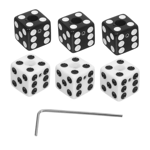 TOGEVAL 2 セット黒白ダイス形状ギタートーンノブ プラスチック製 電気ベースギター用交換ノブ 音量に 取り付け簡単レンチ付き 多機種対応