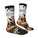 XZDWPY North American bison herd Unisex Mid-Calf Socks 2 Black-1 Polyester Skin-Friendly Moisture-Wicking Fashionable Crew Socks