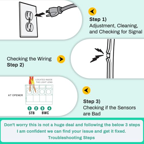 Image of for Genie Garage Door Sensor, Replacement for Genie /Overhead Garage Door Sensor, Compatible with Genie /Overhead Garage Door Opener Made After 1993, Item Includes Two Sensors (Receiving&Sending)