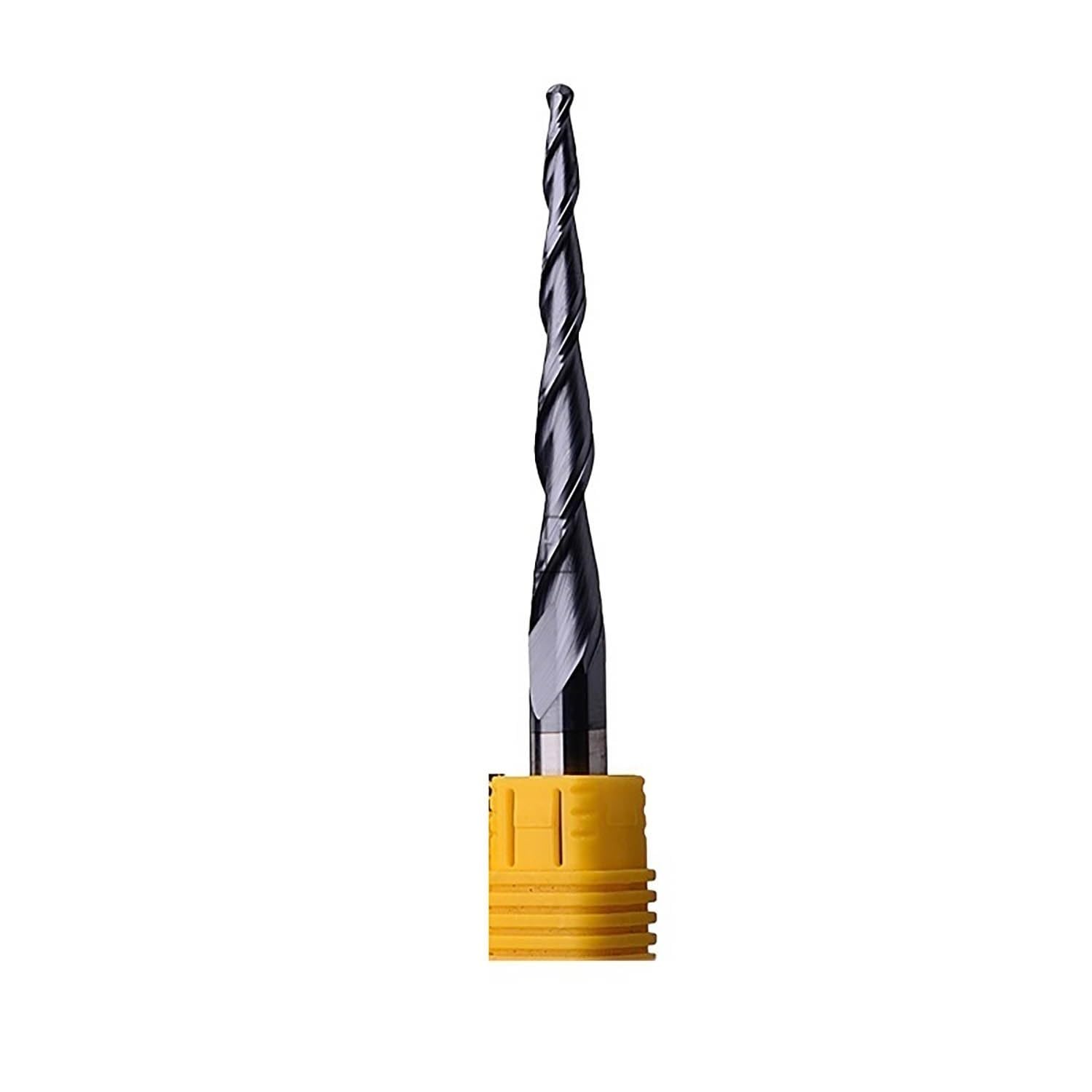 3,175 mm, 4 mm, 6 mm, 8 mm Schaft, konischer Fräser, Hartmetall, Kugelkopf, konische Schaftfräser, Fräser, CNC-Kegel, Holz- und Metallfräser(R1.0x60Cx8Dx100L)