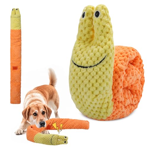 Treetopone Schnüffelspielzeug Hund,Intelligenzspielzeug Schnüffelteppich Hundespielzeug Intelligenz für Hunde,Gelb Schneckenform Interaktives Plüschspielzeug Hunde Geburtstag Geschenk