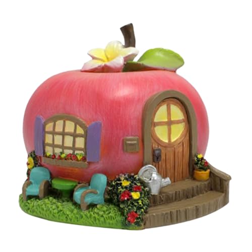 BESTonZON Casa de Hadas de Decorativa con Diseño de Manzana para y Patios Adorno de Bonsái Decorativo de Paisaje para Mágicos y